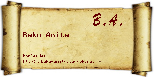 Baku Anita névjegykártya